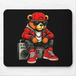 Hip Hop Teddy Bear Rap Music Mouse Pad
