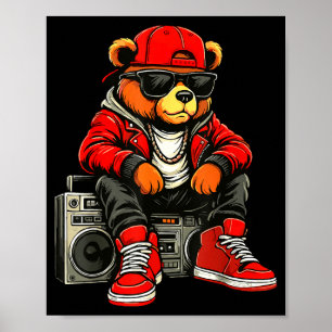 Hip Hop Teddy Bear Rap Music  Poster