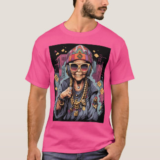 Hip-Hop Trendy Grandma Celebrate Hip-Hop Graphic D T-Shirt