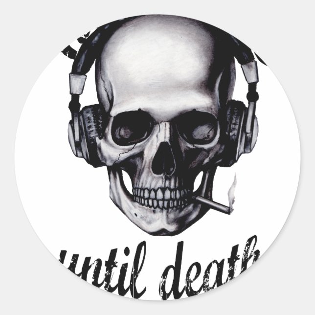 Hip Hop Until Death Classic Round Sticker (Front)