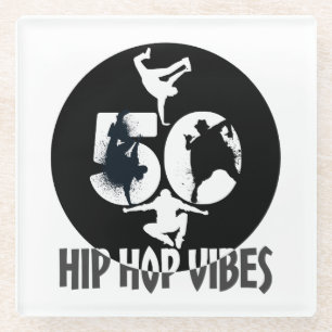 Hip Hop Vibes.w Glass Coaster