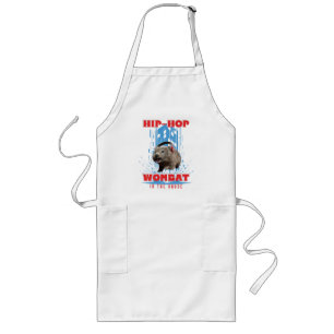 Hip Hop Wombat Funny Music Animal Long Apron