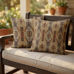 Hip Ivory Taupe Beige Brown Orange Art Pattern Cushion
