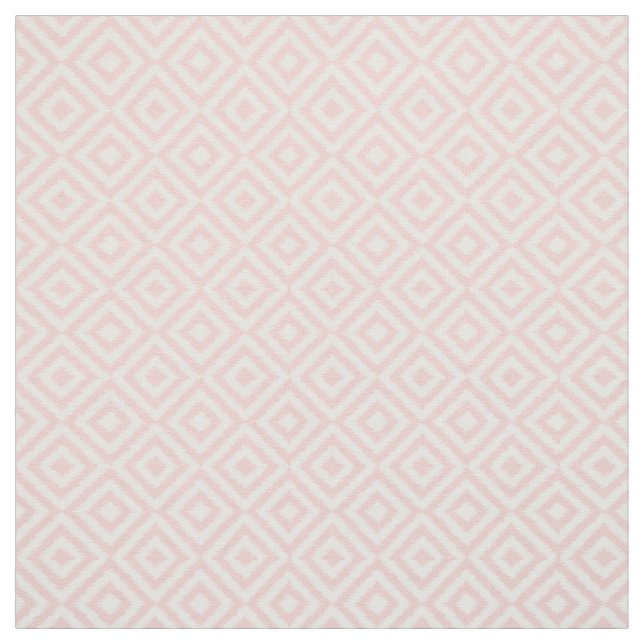 Hip Light Pink Ikat Diamond Squares Mosaic Pattern Fabric (Swatch)