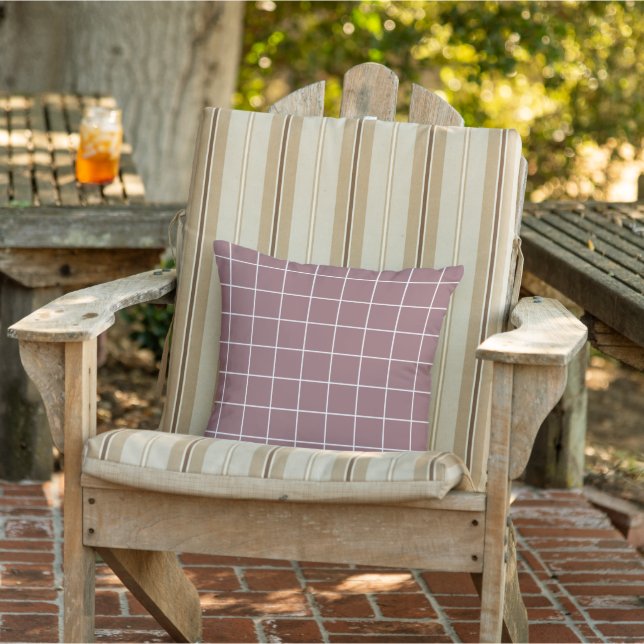 Hip Mauve Taupe Retro Mod Squares Art Pattern Cushion (Chair)