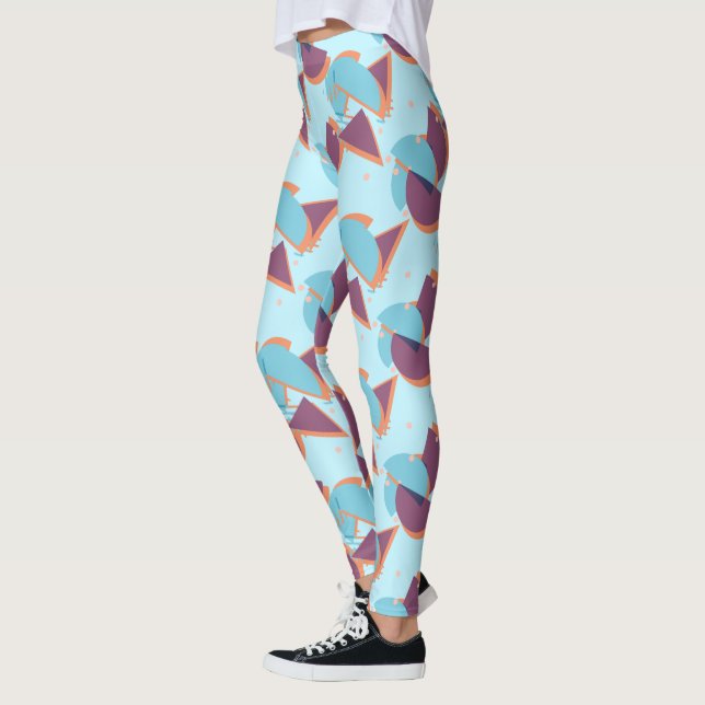 Hip Modern Abstract Geometric 50s Art Pattern Leggings (Left)