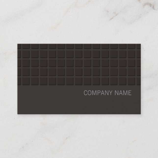 Hip Modern Square Pattern Black Business Card (Front)