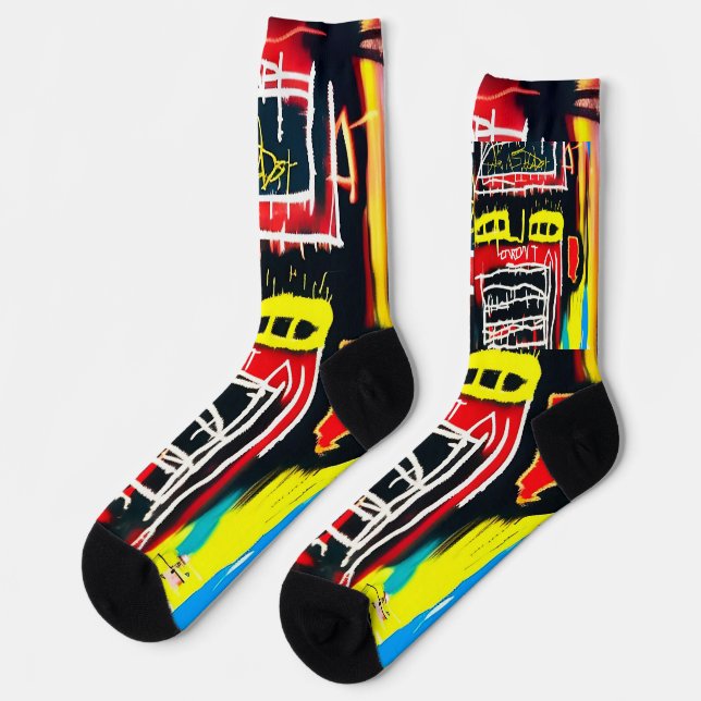 Hip Modern Urban Graffiti Street Art Spray  Socks (Left)