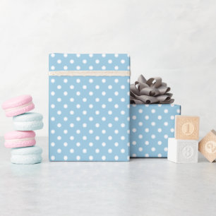 Hip Pastel Teal Blue White Polkadots Pattern Wrapping Paper