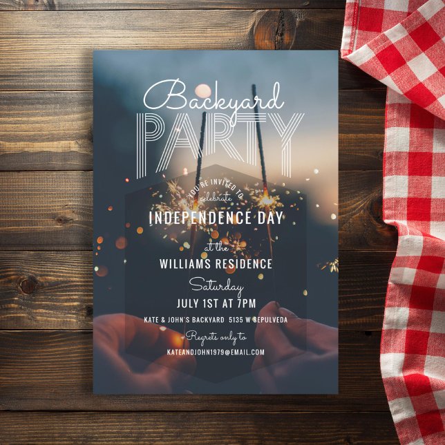 Hip Photo Outdoor Barbecue 4th of July Party Invitation (Creator Uploaded)
