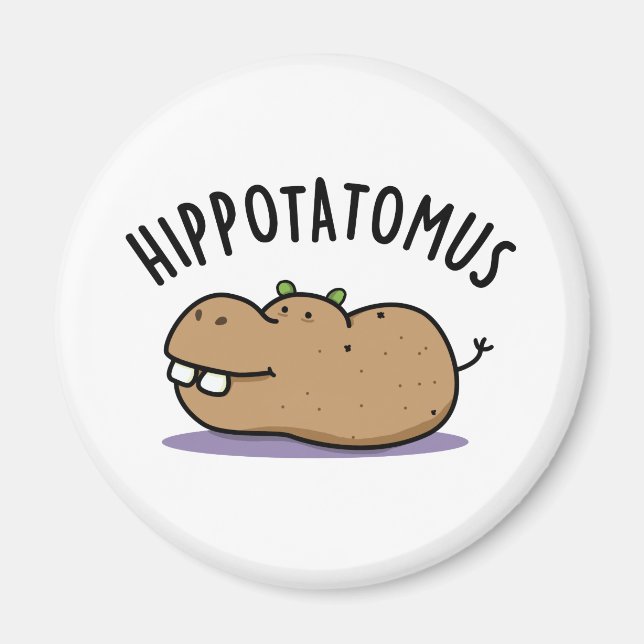 Hip-potato-mus Funny Hippo Pun Magnet (Front)