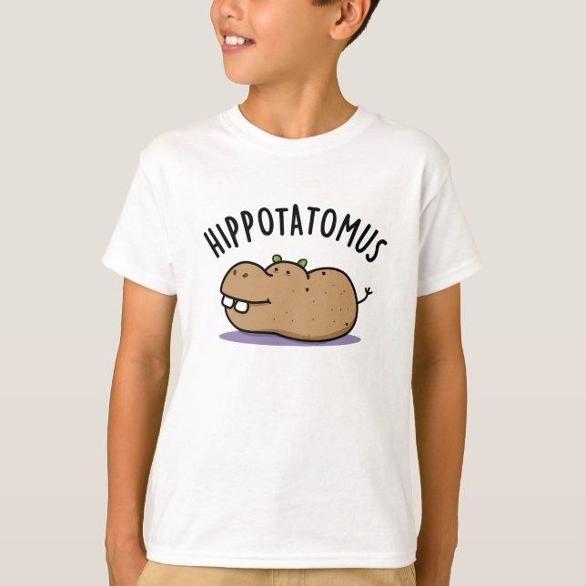 Hip-potato-mus Funny Hippo Pun  T-Shirt (Front)