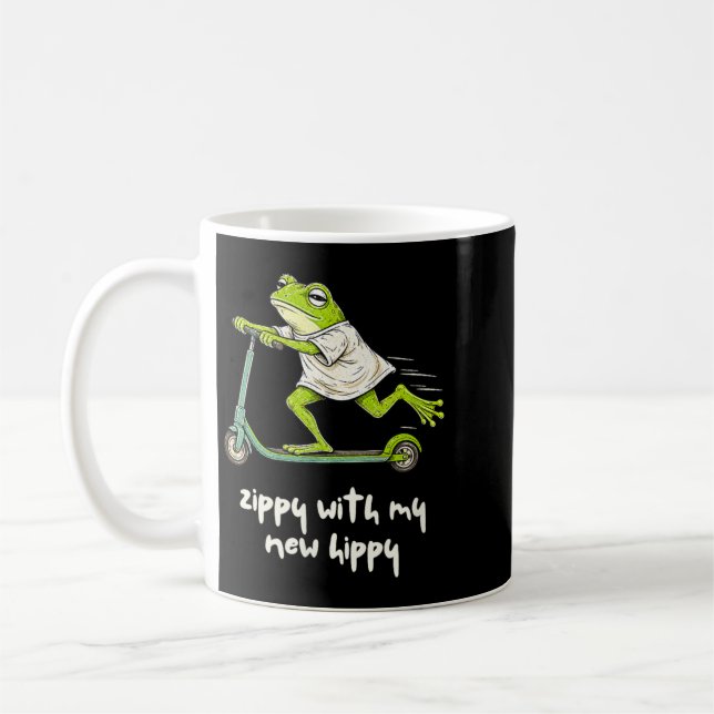 Hip Replacement Surgery Frog Zippy With New Hippy Coffee Mug (Left)
