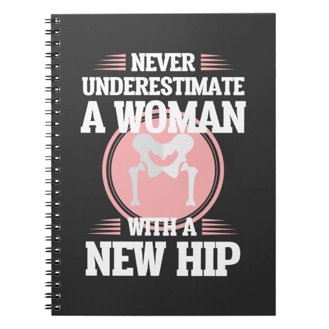 Hip Replacement Surgery Wife Mom Recovery Get Well Notebook (Front)