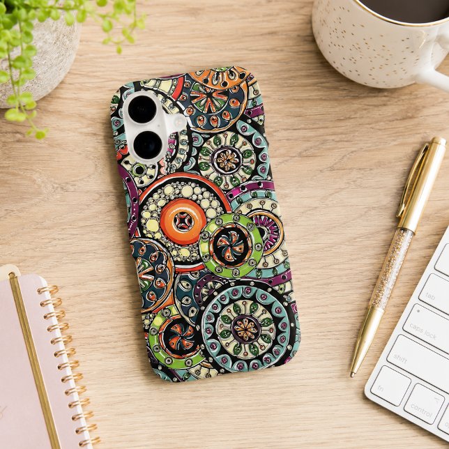 Hip Retro Chic Funky Floral Circles Art Pattern (Creator Uploaded)