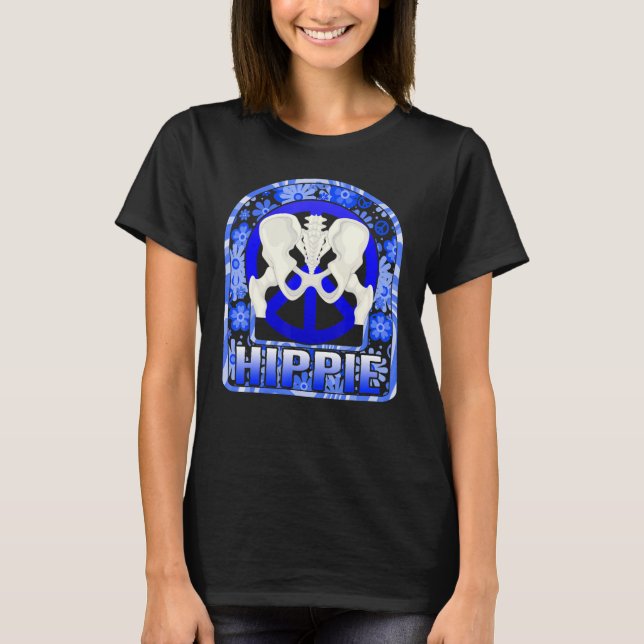 Hip Surgery Hippie Floral Bionic Broken Hip Replac T-Shirt (Front)