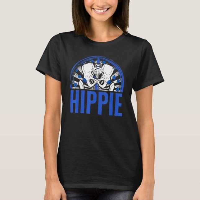 Hip Surgery Hippie Floral Bionic Broken Hip Replac T-Shirt (Front)