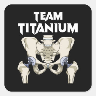 Hip Surgery Recovery Gifts Hippie Hip Replacement Square Sticker