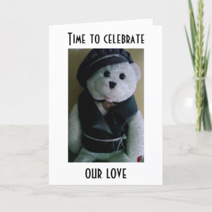 HIP TEDDY SAYS CELEBRATE OUR LOVE=ANNIVERSARY CARD