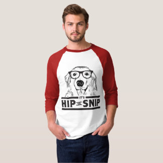 Hip to Snip Doggie Men's 3/4 Sleeve Raglan Tee