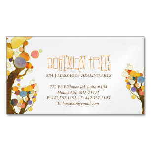Hip Trees Spa Massage Magnetic Business Cards