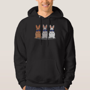 Hip Trio Bunnies Shades Easter Hoodie