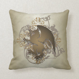 Hip Urban Fantasy Gold Griffin Pillow