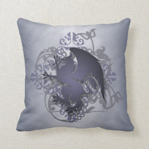 Hip Urban Fantasy Silver Griffin Pillow