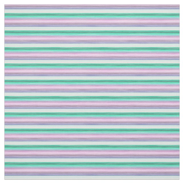 Hip Violet Purple Pink Mint Green Stripes Pattern Fabric (Swatch)