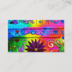 hip wild groovy 70's colours business card