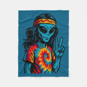 Hipe Alien Tie-dye Design  Fleece Blanket