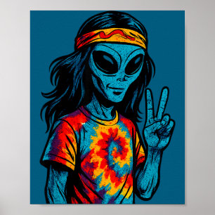 Hipe Alien Tie-dye Design Poster