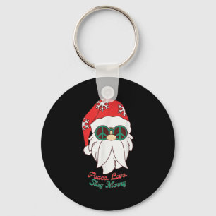 Hipe Santa Groovy Peace Sign Funny Christmas  Key Ring