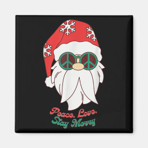 Hipe Santa Groovy Peace Sign Funny Christmas  Magnet