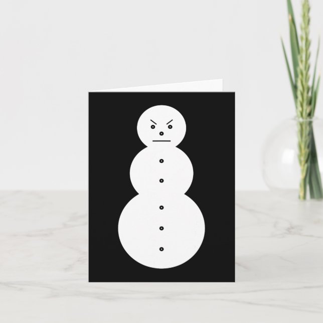 Hiphop Angry Snowman Christmas Card (Front)