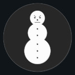 Hiphop Angry Snowman Christmas Classic Round Sticker<br><div class="desc">Hiphop Angry Snowman Christmas</div>