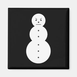 Hiphop Angry Snowman Christmas Magnet