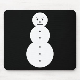 Hiphop Angry Snowman Christmas Mouse Pad