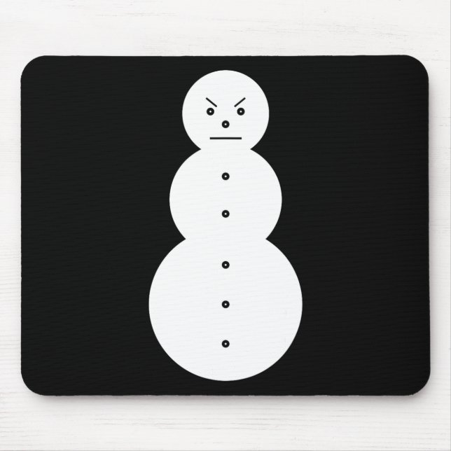 Hiphop Angry Snowman Christmas Mouse Pad (Front)