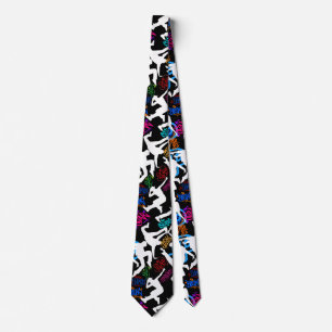 HipHop Dance Pattern.w Black BG Tie