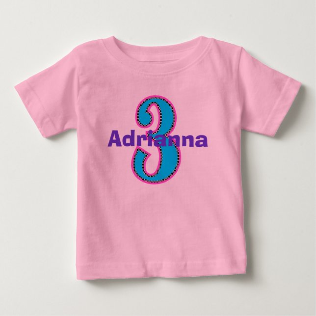 Hippe Chic Third Birthday Girl Shirt (Front)