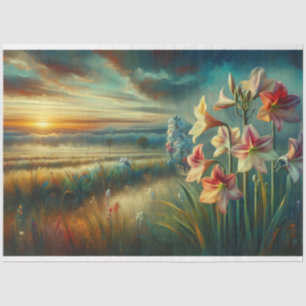 Hippeastrums Sunset View Decoupage Tissue Paper