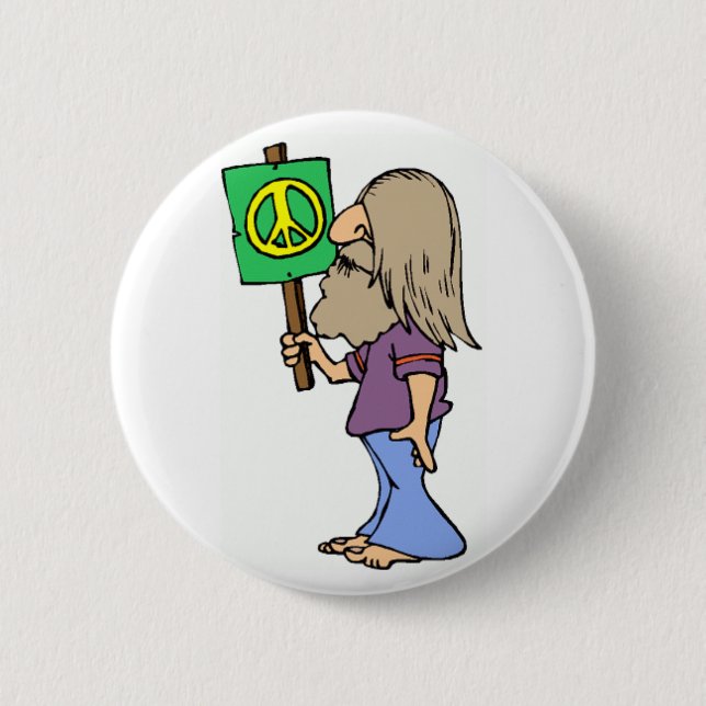 Hippie 4 Peace 6 Cm Round Badge (Front)