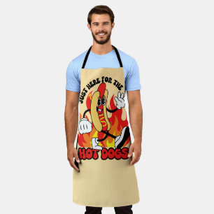 Hippie 60s cartoon hot dog cooking grilling apron