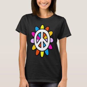 Hippie 70s 80s Retro Funky Flower Hippie colourful T-Shirt