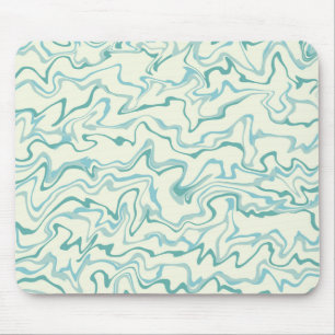 Hippie 70s Blue Marble Liquid Swirl Boho Pattern Mouse Pad