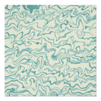 Hippie 70s Blue Marble Liquid Swirl Boho Pattern