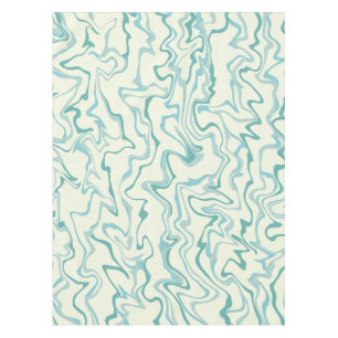 Hippie 70s Blue Marble Liquid Swirl Boho Pattern Tablecloth