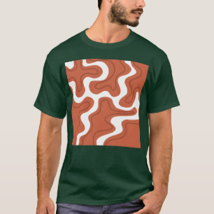Hippie 70s Brown Marble Liquid Swirl Boho Pattern T-Shirt