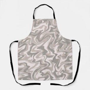 Hippie 70s Grey Marble Liquid Swirl Boho Pattern Apron